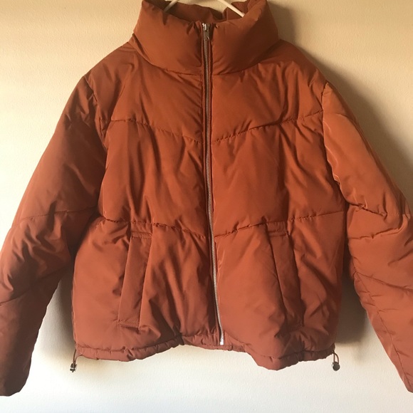 orange puffer jacket h&m